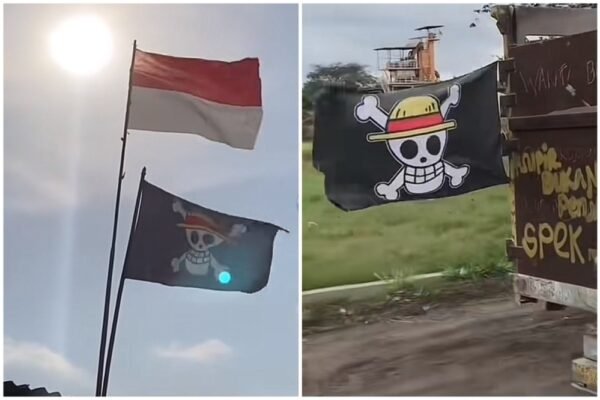 Di Indonesia, para sopir truk telah mengubah bendera Bajak Laut Topi Jerami dari 'One Piece' menjadi simbol protes menjelang Hari Kemerdekaan.