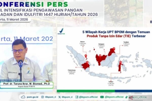 BPOM Indonesia menarik 56.027 produk makanan karena risiko kesehatan masyarakat