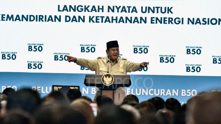 4 Poin Penting dari Pidato Prabowo pada Peluncuran B50 di Indonesia